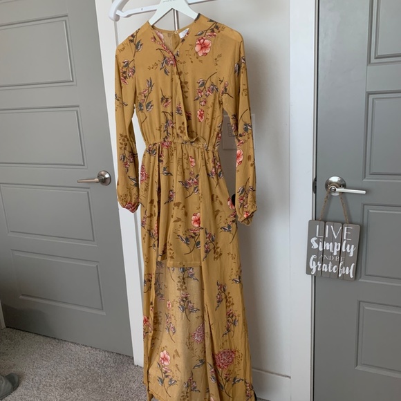 Peyton Bre Brown floral Romper with long train in back size 14 - Picture 3 of 16